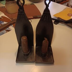 Rustic Black Candle Holders